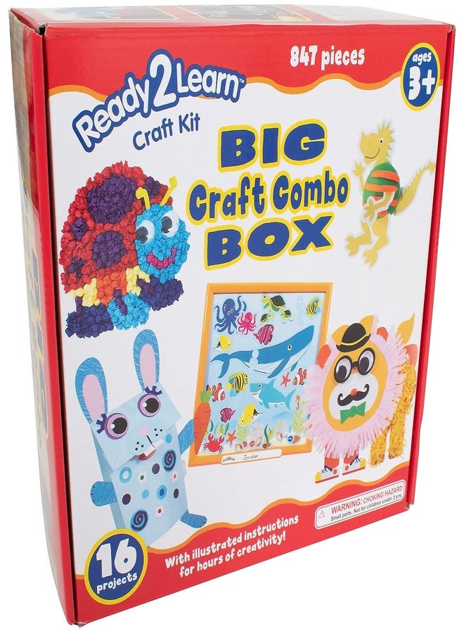 Ready 2 Learn Big Craft Combo Box - 800+ Pieces - 16 Projects for Kids Ages 4-8 - All in One Craft Kit - Paper Bag Puppets, Dough Creations and More! - Image 1